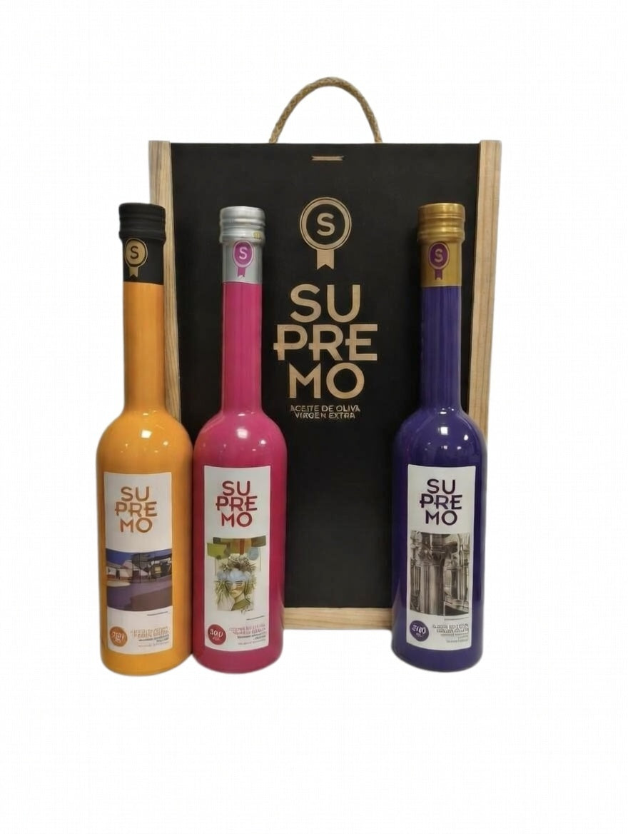 PACK REGALO - Caja de Madera (3 Botellas x 500 ml)