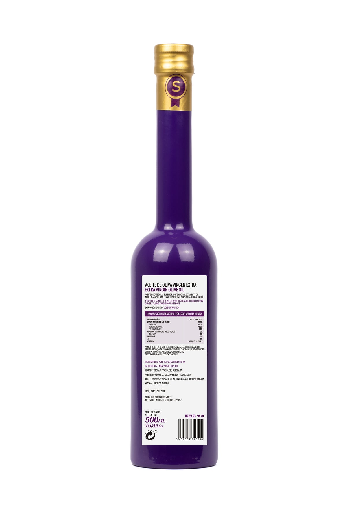 Aceite de Oliva Virgen Extra Picual 500ML - Cosecha Temprana