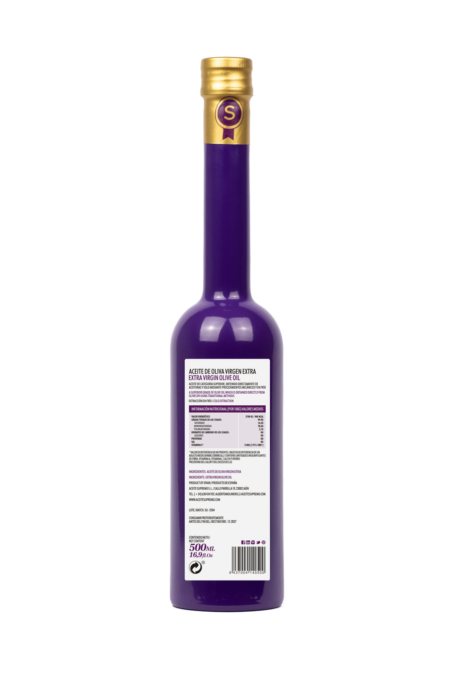 Aceite de Oliva Virgen Extra Picual 500ML - Nueva Cosecha 2026-2027